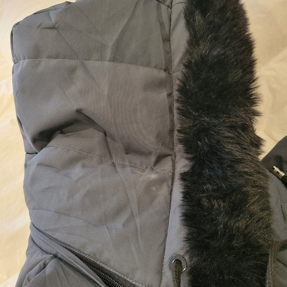 Puffer Coat Amazom Brand Hood Fur Trim Warm Cozy Med - Picture 10 of 14